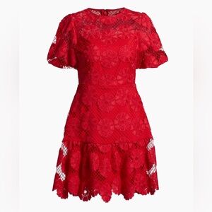 Milly Yasmin Lace Minidress in Red
